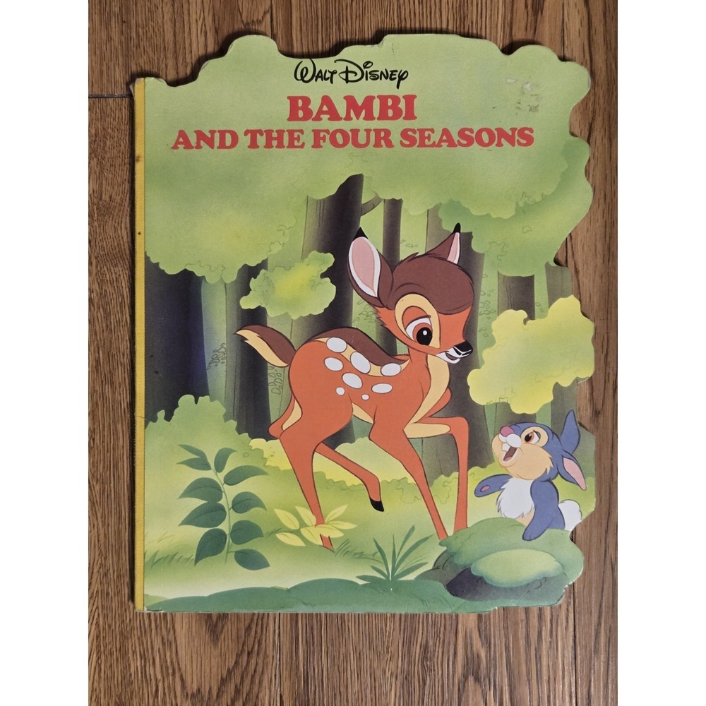 Vintage 1988 Disney Bambi And The Four Seasons Shaped‎ Die Cut Storybook